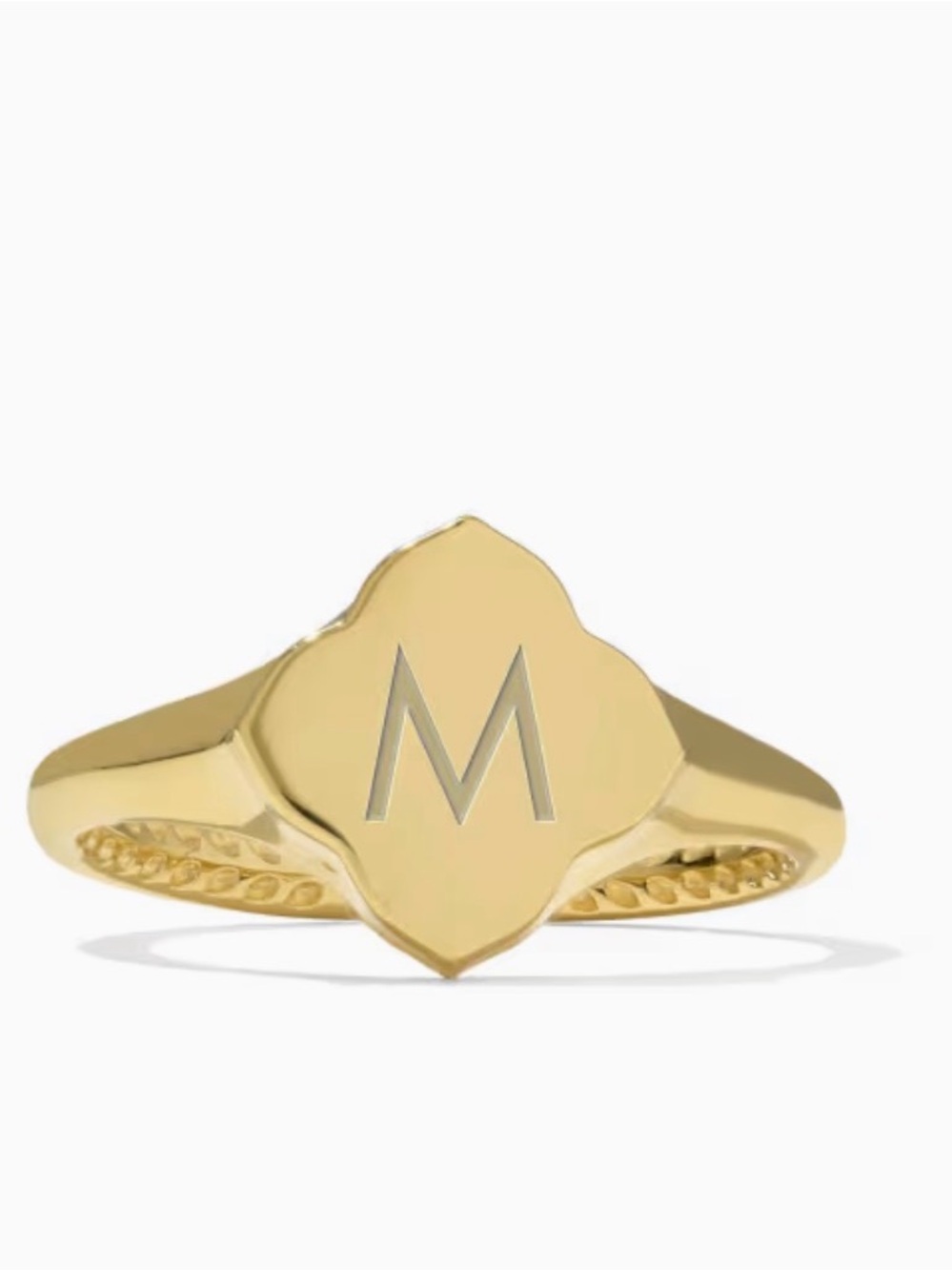 Dira 18k Gold Vermeil Metal Band Ring sz 6 Initial M